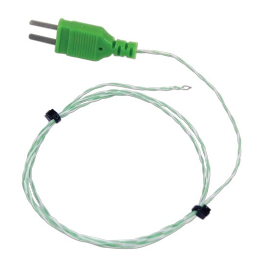 Thermocouple type K, exposed tip, PTFE insulated, 10 m